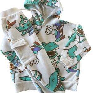 Disney‎ 4T Toy Story Sweatsuit 2 Piece Outfit Set Hoodie Cargo Pants Excellent